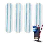 4 chiffons en microfibre de rechange pour Vileda H2PrO et O-Cedar H2PrO Flat Mop, peut être lavé en machine et réutilisable, facile à utiliser, se fixe fermement à la vadrouille