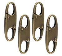 4 Clips de Fermeture Éclair, Verrous amovibles pour sacs à dos, Double ouverture, Verrous anti-vol pour sac de voyage, camping, randonnée, extérieur (Bronze)
