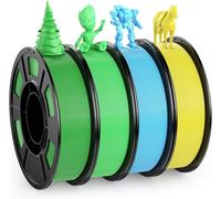 4 Color Pla 3D Printer Filament Pack, Pla 1.75Mm Matériel D'Impression 3D 4 Bobines Vert/Vert Clair/Jaune/Bleu Ciel, Filaments Pla Pour Imprimante 3D, Total 1Kg(2.2Lbs)[PLA9181970]