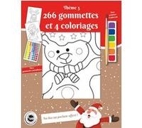 4 Coloriages thème 3 Noel + 266 gommette + pinceau + peintures inclus + pochoir Marque C TOP MULTICOLORE G
