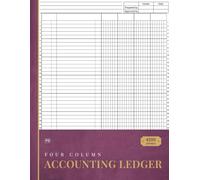 4 Column Accounting Ledger: Four Columnar Pads / Paper Book.