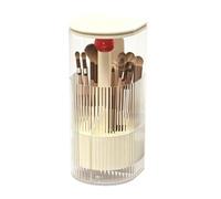4 Compartments Lidded Clear Container | Dustproof Toothbrush Holder | Make Up Brush Holder Organizer For Vanity Counter Desktop Pantry Home Eyebrow Pencil Cosmetic Bathroom