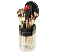 4 Compartments Lidded Clear Container | Dustproof Toothbrush Holder | Make Up Brush Holder Organizer For Vanity Counter Desktop Pantry Home Eyebrow Pencil Cosmetic Bathroom