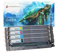 4 Compatibles 045H Cartouches de Toner pour Canon i-Sensys MF633Cdw, MF635Cx, LBP613Cdw, MF631Cn, imageCLASS MF632Cdw, MF634Cdw, LBP612Cdw - Noir/Cyan/Magenta/Jaune (BK 2.800 & C/M/Y 2.200 Pages)