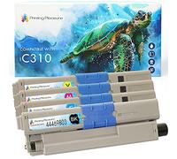 4 Compatibles Cartouches de Toner pour OKI C310dn C330dn C510dn C530dn C531 C531dn MC351 MC352dn MC361 MC361dn MC362dn MC561 MC561dn MC562dn C331 C511 C511dn - Noir/Cyan/Magenta/Jaune, Grande Capacité