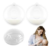 4 Coques collectrices de lait Coupelles recueil Coquillage Allaitement En Silicon Sans BPA Économiseur De Lait Pour L'Allaitement Réutilisable Livré avec 2 boîtes de rangement transparentes