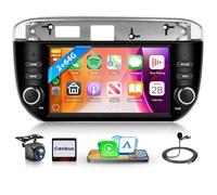 4 Core 64G Android Autoradio pour FIAT Linea Punto Evo Linie 2012-2015 Sans Fil Carplay Android Auto 7 Pouces Écran Autoradio avec GPS Navi WiFi Mirror Link Bluetooth FM/RDS/EQ/USB/SWC Caméra de Recul