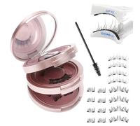4 couches faux cils magnetique cils magnetique naturel étanche à l'eau cil magnétique Aucune colle requise Magnetic false eyelashes Réutilisable Contient Eyelash brush eyelash applicator et miroir