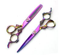 4 Couleur professionnel Ciseaux de coiffure japonais fait à la main Ciseaux de coiffure 5,5 pouces et 6 pouces