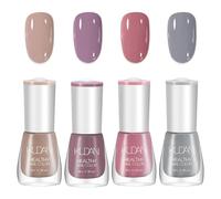 4 Couleur Vernis Semi Permanent Nude Vernis à Ongles À Base d'Eau Décollable à Base d'Eau Vernis à Ongles Brillant Séchage Rapide Vernis à Ongles Longue Durée Pour Diy Nail Art Manucure 8ml