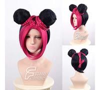 4 couleurs aventure Bizarre de JoJo vent d'or Jolyne Cujoh Cosplay perruque chignons tresses cheveux synthétiques fête Halloween + casquette de perruque gratuite rose