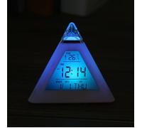 4 Couleurs Led Changement Numérique Réveil Bureau Gadget Numérique Thermomètre Nuit Glowing Cube Lcd Horloge HB066