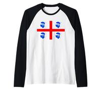 4 Couleurs Mori Sardaigne Sardaigne Blason Drapeau de l'île de Cagliari Manche Raglan