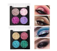 4 Couleurs Paillettes Fard À Paupieres Pôlette Longue Duree Miroitant Maquillage Ombre À Paupieres Poudre Minerale Cosmetique Beaute Maquillage Pour Les Yeux