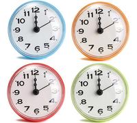 4 couleurs salle de bain douche horloge murale étanche grand sucker sans pile Home Decor - Vert