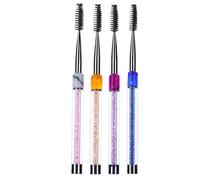 4 Couleurs Strass Acrylique Poignée Cils Brosses Peignes Spirale Mascara Baguettes Extension De Cils Applicateur Spoolers Outil De Maquillage