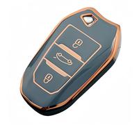 【4 Couleurs】 Z.MYUKI 3008 GT Line SUV Coque clé avec Porte Clef pour Peugeot 5008 Phase 2 2017-2022 2023 Accessoire Protection cle (Gris-Bleu)