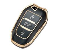 【4 Couleurs】 Z.MYUKI 3008 GT Line SUV Coque clé avec Porte Clef pour Peugeot 5008 Phase 2 2017-2022 2023 Accessoire Protection cle (Noir)