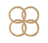 4 couronnes décoratives en osier 25 cm Beige