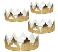 4 couronnes en carton pour galette des rois - Classique Multicolore G