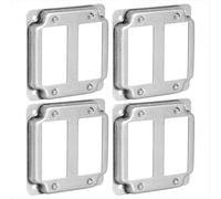 4 couvercles de boîte électrique double carrée de 4 pouces, surélevés de 1/2 pouce, travail apparent, acier galvanisé, coins écrasés