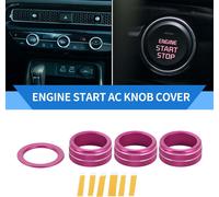 4 Couvercles De Bouton De Commutation De Démarrage Du Moteur De Climatisation, Compatibles Avec pour Honda Civic 2022-2024, En Alliage D'Aluminium Robuste, Couleur Rouge Rose.