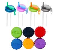 4 Couvercles De Canettes (Avec Pailles) Et 6 Couvercles De Bouteilles De Bière En Silicone, Couvercles Étanches, Couvercles De Bouteilles Hermétiques, Couvercles De Tasses Créatifs