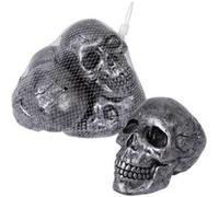 4 crânes métallisés décoratifs 12cm gris - générique 23627