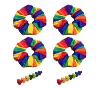 4 Cravates À Cheveux Arc-En-Ciel, 2 Pinces À Cheveux Rainbow Heart, Cravates À Cheveux Pour Filles, Cravates À Cheveux Arc-En-Ciel, Cravates À Cheveux Décoratives