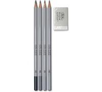 Winsor & Newton Crayons graphite Studio Collection – 4 crayons + 1 gomme