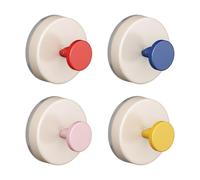 4 Crochets à Ventouse Colorés de Dopamine,Crochets Pour Serviettes de Bain Imperméables et Résistants à l'humidité, Crochets Multifonctionnels Pour la Salle de Bain et la CuisineRose+Rouge+Jaune+Bleu