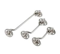 4 crochets de cabine en acier inoxydable, verrou porte grange vintage robuste et boucle fenêtre coulissante, quincaillerie verrouillage domestique for portail (noir, 8 pouces)(Silver,14inch)