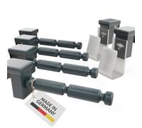 4 crochets de fenêtre avec entretoise 10-27 mm pour décoration sans perçage ni collage (anthracite, L, Plus: 4 crochets de fenêtre avec écarteur + 2 supports pour boîtiers à piles)