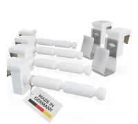 4 crochets de fenêtre avec entretoise 10-27 mm pour décoration sans perçage ni collage (blanc, L, Plus: 4 crochets de fenêtre avec écarteur + 2 supports pour boîtiers à piles)