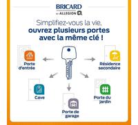 4 cylindres débrayables Bricard 30x60/30x40/40x30/30x10 mm