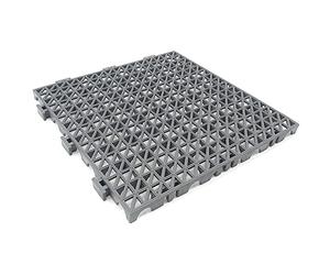 4 Dalles PVC Renforcées Gris 33x33cm Anti-Humidité Garage, Cave, Débarras | Passage voitures et machines. Limite les glissades, drainage efficace. Idéal réserves, caves, celliers et zones humides.