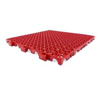 4 Dalles PVC Renforcées Rouge 33x33cm Anti-humidité Garages et Lave-auto