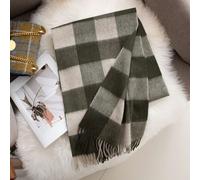 (-4 dark green grid 7056, 160*30cm+2*8cm) Men's & Women's Pure Wool Scarf - Luxury Plaid Design, Warm Versatile Autumn Winter Shawl
