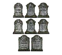 Generique Décorations pierre tombale en carton 4 pièces 30 x 41 cm Argenté/Gris