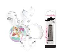 4 Découpoirs à biscuits Sirène + Stylo de glaçage noir Scrapcooking