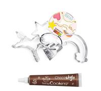 4 Découpoirs Licorne + 1 Stylo chocolat Scrapcooking