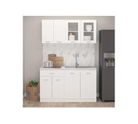 vidaXL Ensemble de 4 meubles de cuisine Lyon – bois d'ingénierie blanc