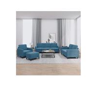 4-delige Loungeset fluweel blauw3201953