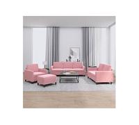 Vidaxl Ensemble De Canapés 4 Pcs Rose Velours Rose