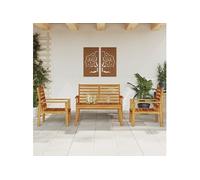 Salon de Jardin Table Chaises Ensemble Meubles 4 pcs Bois d'Acacia Solide vidaXL