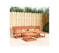 Vidaxl Salon De Jardin 4 Pcs Cire Marron Bois De Pin Massif