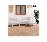 4-delige Loungeset massief grenenhout wit3082628