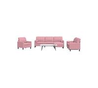 vidaXL 4-delige Loungeset met kussens en bolsters fluweel roze3278464 Rose G
