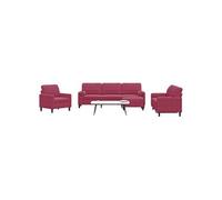 vidaXL 4-delige Loungeset met kussens en bolsters fluweel wijnrood3278465 Rouge G