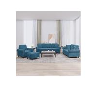 vidaXL Ensemble de canapés 4 pcs avec coussins bleu velours